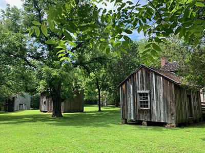 Students visited enslaved people’s cabins at the Stagville Plantation State Historic Site near Durham, North Carolina.